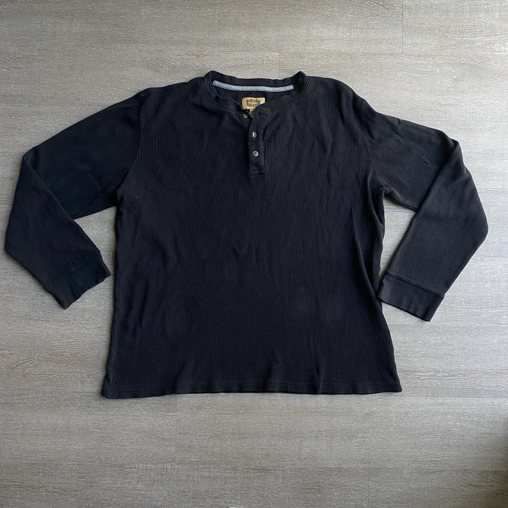 Foundry Men's Thermal Waffle Knit Long Sleeve Black Size XLT Warm  Outdoor 1381